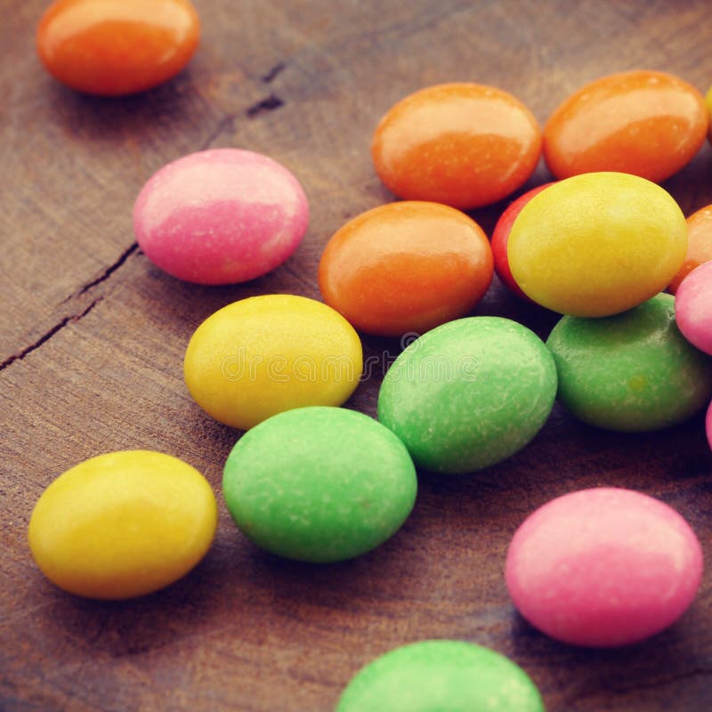 Colorful Chocolate Coated Candy Old Retro Vintage Stock Image Image