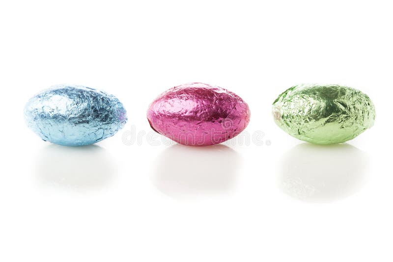 Colorful Chocolate Easter Egg Candy wrapped in foil