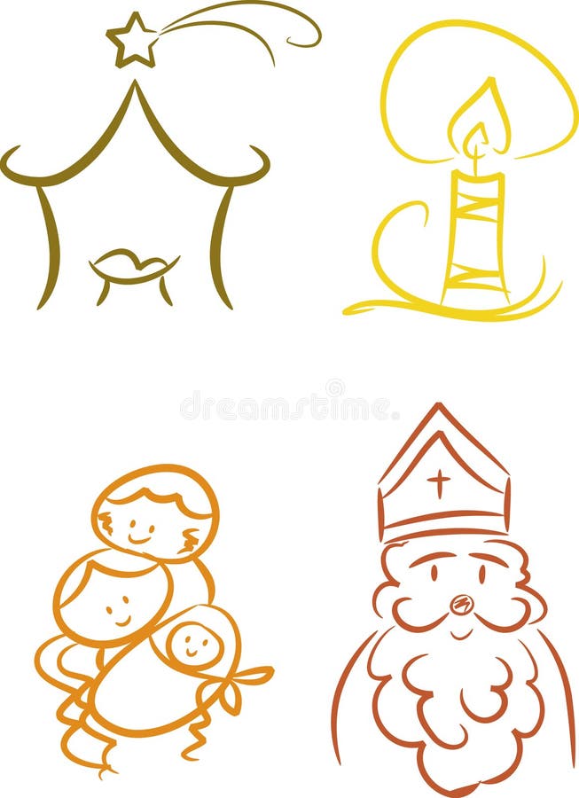 Colorful Christian Christmas Symbols