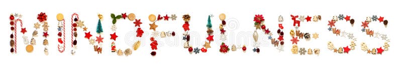 Colorful Christmas Decoration Letter Building Word Mindfulness