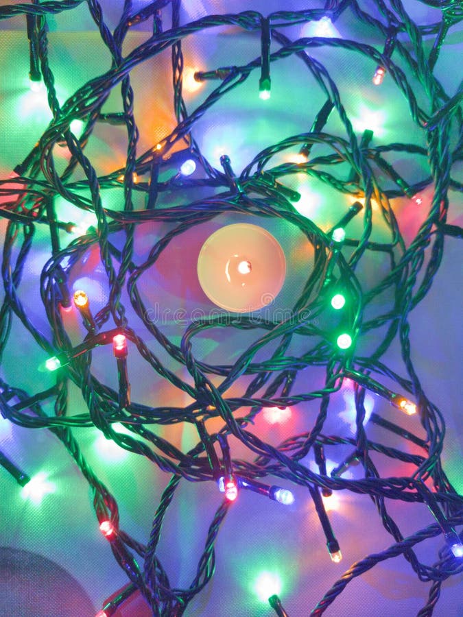 Colorful Christmas lights stock photo. Image of colorful 136593454