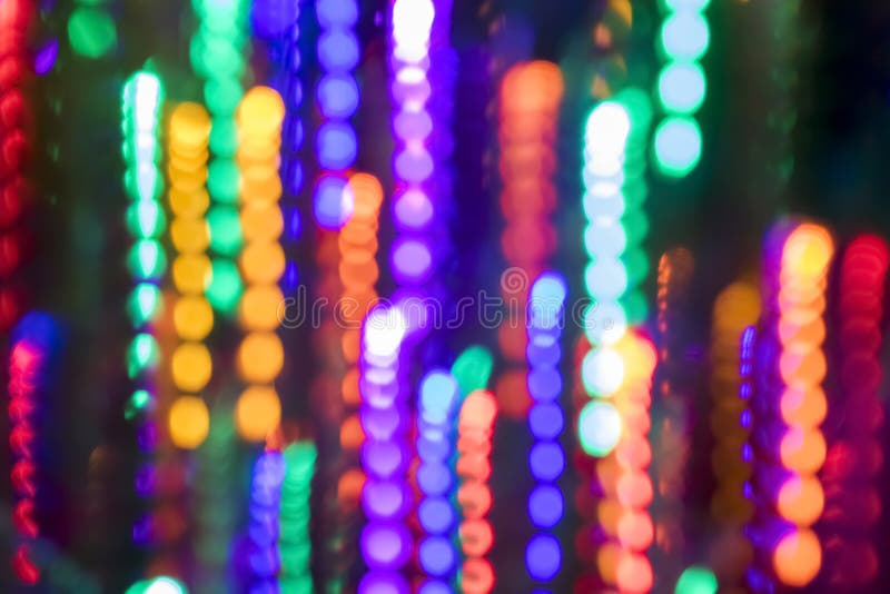 Colorful Christmas Lights Motion Blur Bokeh Background Stock Image