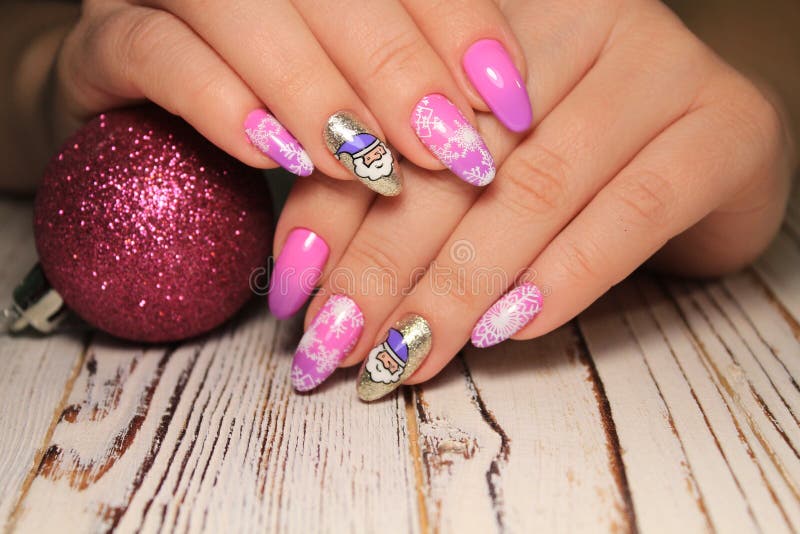 Colorful Christmas Nails Winter Nail Designs With Glitter,Rhinestones Stock  Photo - Image Of Colorful, Nails: 135612598