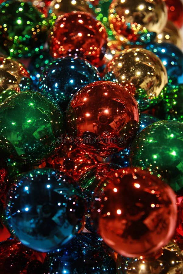 Colorful Christmas Ornaments Stock Photo Image of space, decorations