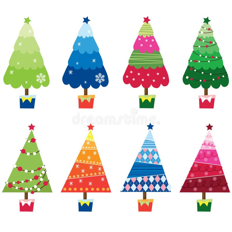 Colorful Christmas Trees