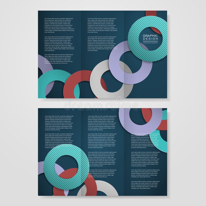 Colorful Circle Layout Design For Trifold Brochure Stock Vector