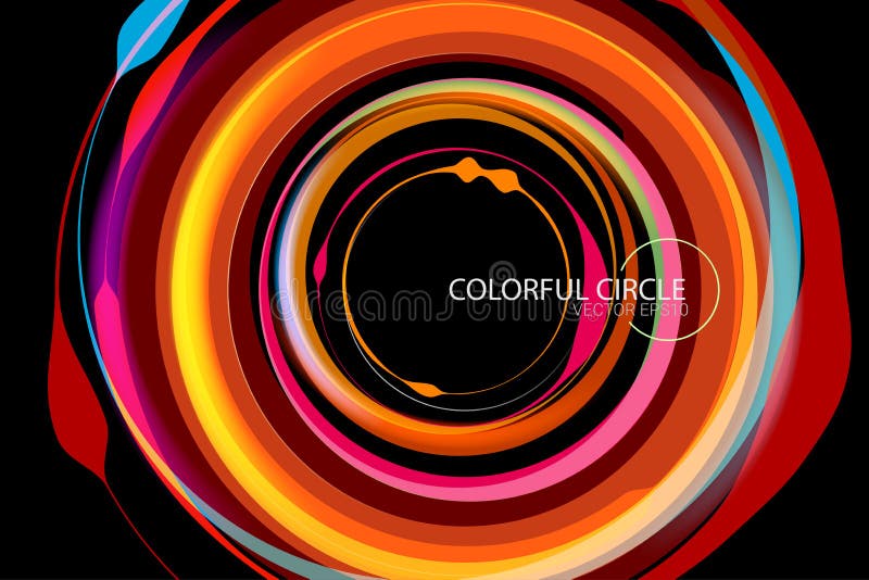Colorful circle with orange shape scene vector