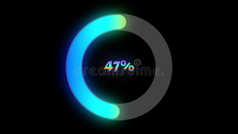 Colorful circular loading animation with rainbow glowing indicators royalty free illustration
