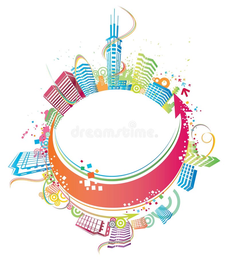 Colorful city pattern design background.vector illustration.