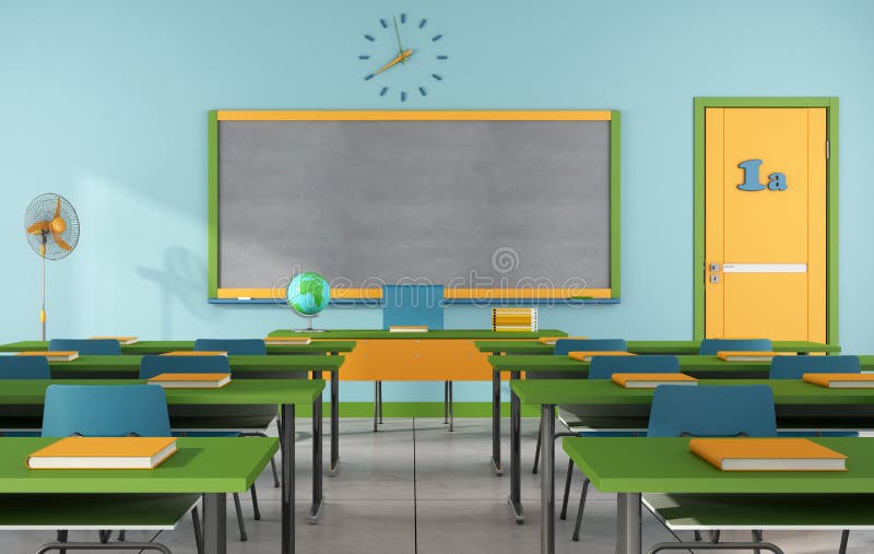 Contemporary classroom stock illustration. Illustration of classroom