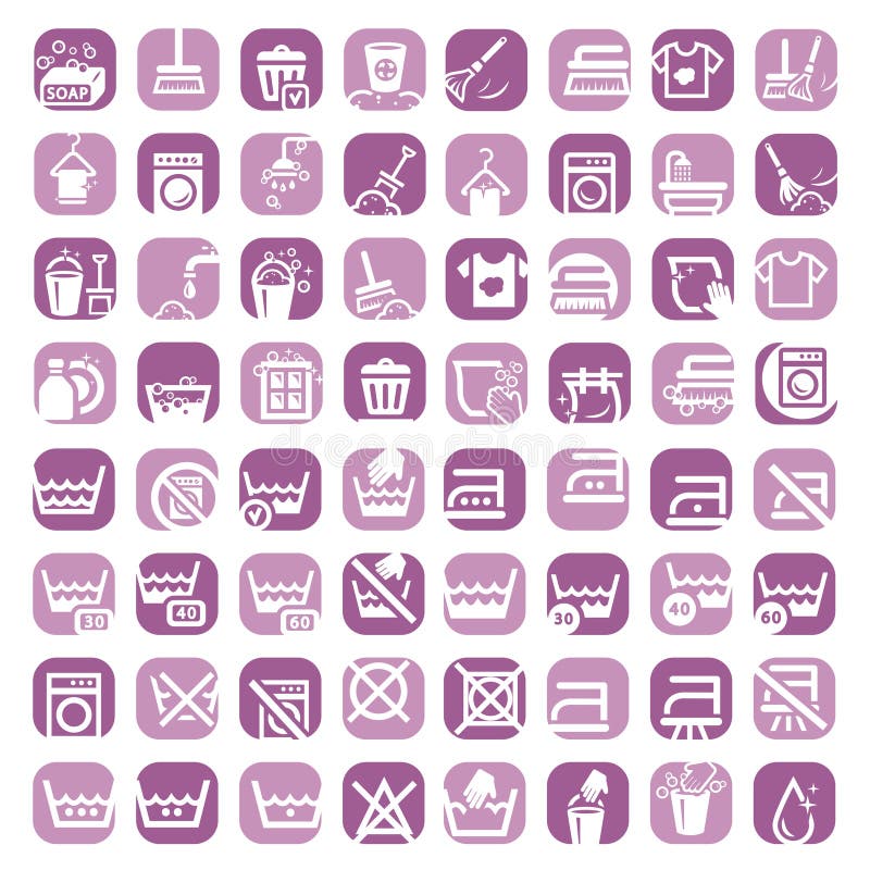 Big color cleaning icons