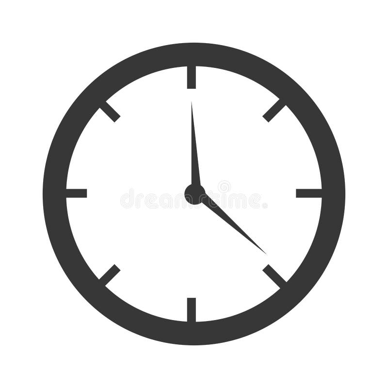 Colorful clock with time, vector graphic