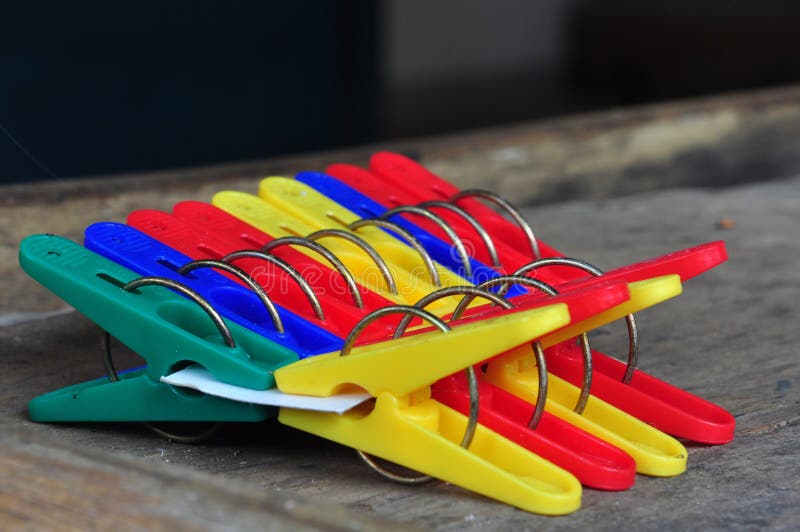 Colorful Clothespin peg stock photo. Image of yellow 15348626