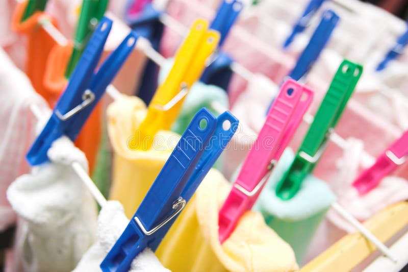 Colorful clothespins royalty free stock photography