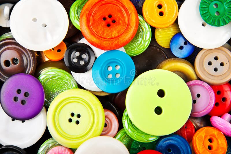 Colorful clothing buttons stock photo
