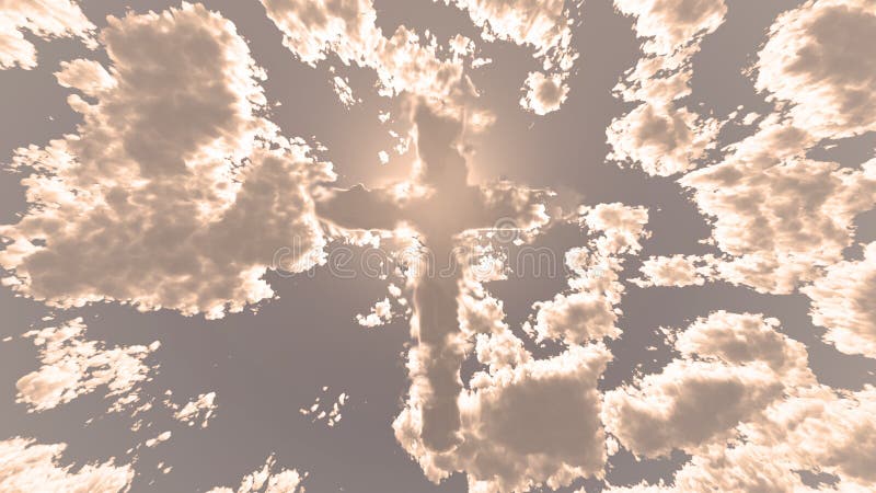 Colorful Cloud cross sky royalty free illustration