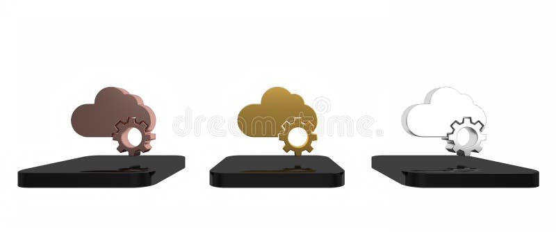 Colorful Cloud technology data transfer and storage icon isolated on white background. Adjusting, service, setting stock illustration
