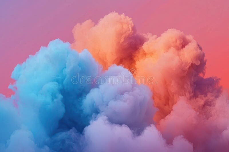 Colorful clouds blend harmoniously in a vibrant sky creating dreamy atmosphere generative ai royalty illustrazione gratis
