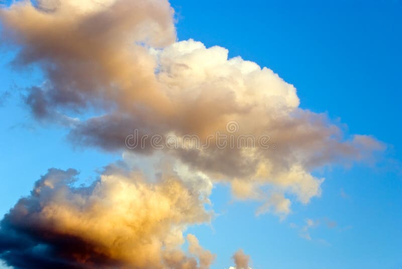Colorful clouds at dusk royalty free stock photography