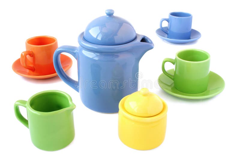 Colorful Coffee/tea Cups Set Stock Image Image of objects, color