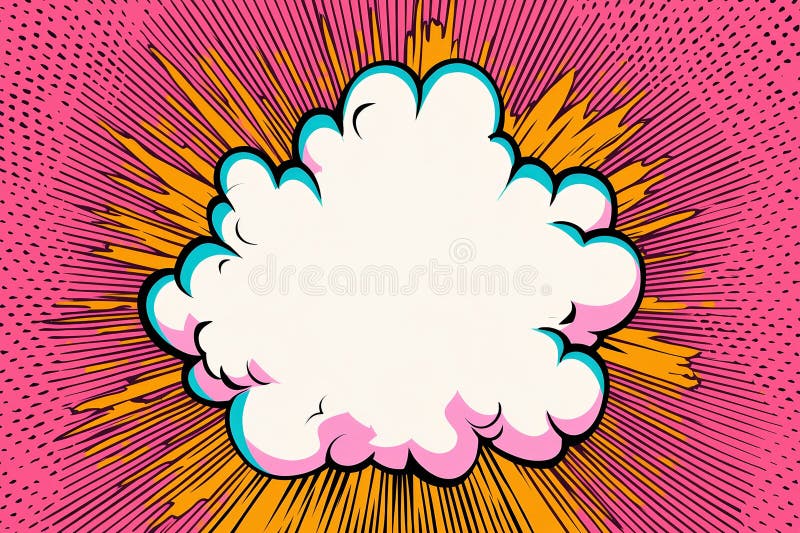 Colorful Comic Style Background with Blank Speech Cloud royalty free illustration