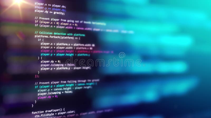Colorful Computer Code on a Digital Screen Background vector illustration