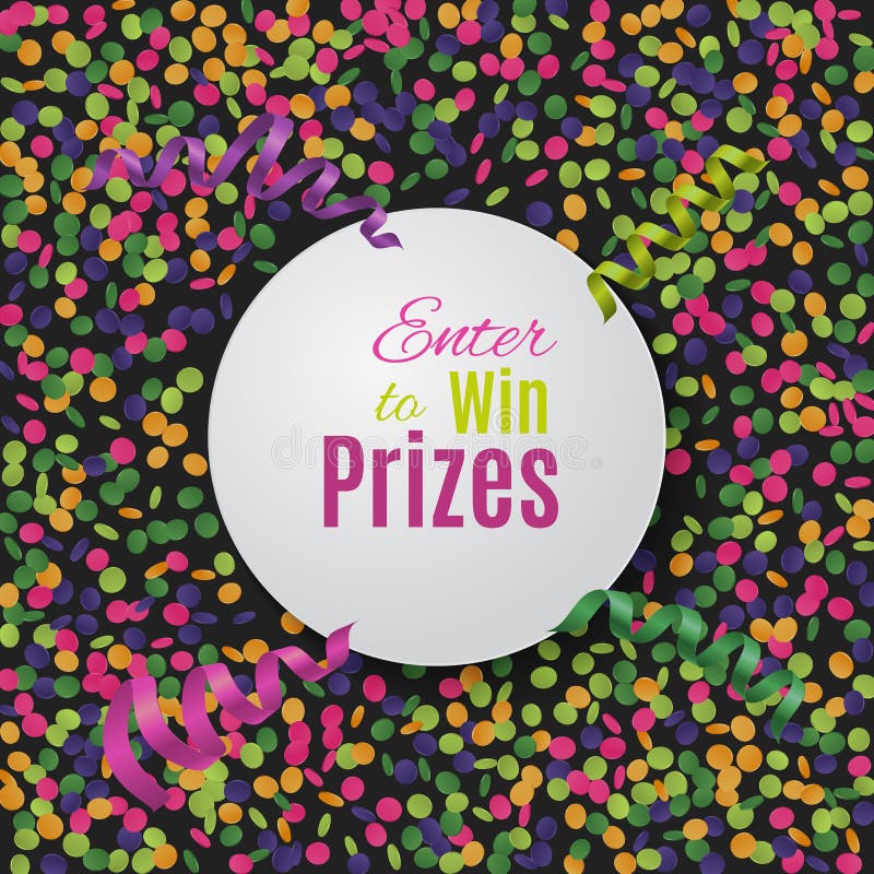 Colorful confetti background with round plate. vector illustration Colorful confetti background with round plate. vector illustration