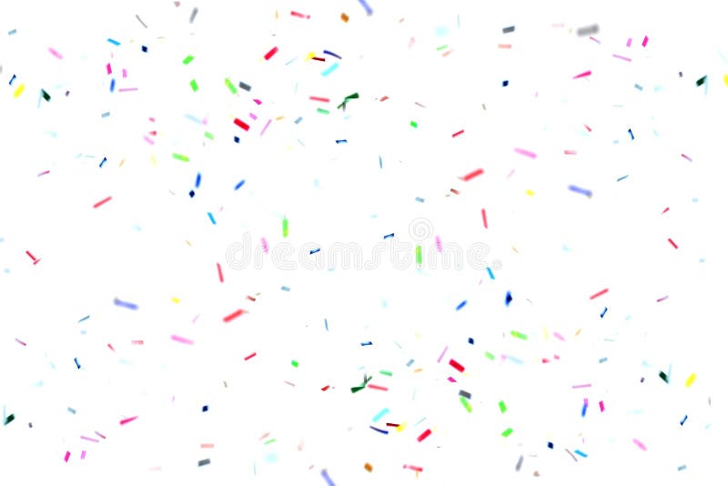 Colorful confetti floating on air over white background. Celebration decorative for new year or festival element.
