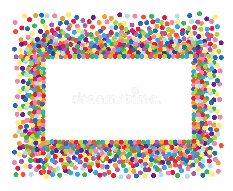 7 Streamers & Confetti Blue/Green/Yellow/Turquoise Stock Vector