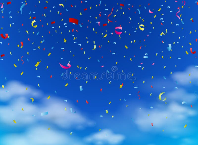 Colorful confetti on sky
