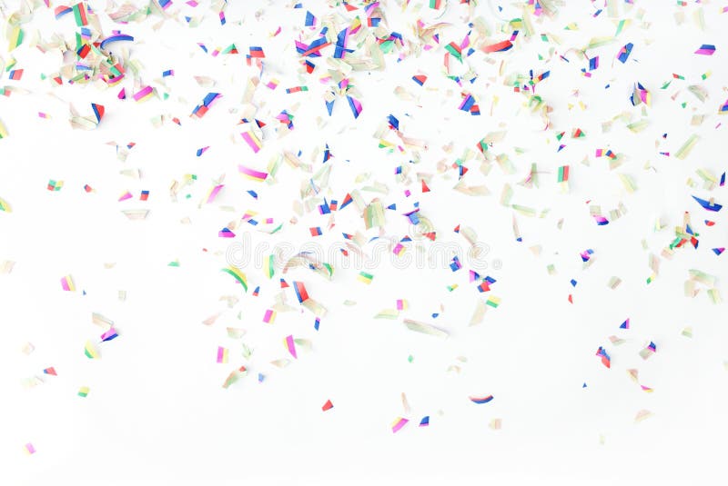 Colorful Confetti on White Background. Holiday or Party Background Stock  Photo - Image of gift, color: 67092652