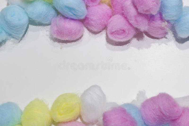 Multi colored cotton balls Stock Photo