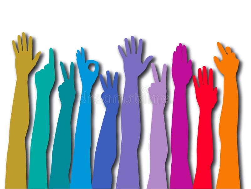 Colorful counting hands vector illustration