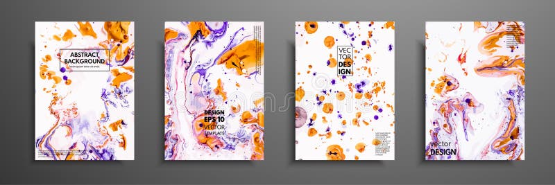 Colorful covers design set with textures. Closeup of the painting. Abstract bright hand painted background, fluid acrylic painting stock illustration Colorful covers design set with textures. Closeup of the painting. Abstract bright hand painted background, fluid acrylic painting stock illustration