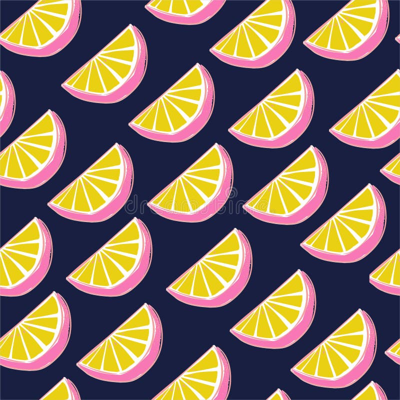 Colorful Cute bright and fun Fresh lemon seamless pattern vector EPS10 drawing style. Modern and trendy mix illustration.Design