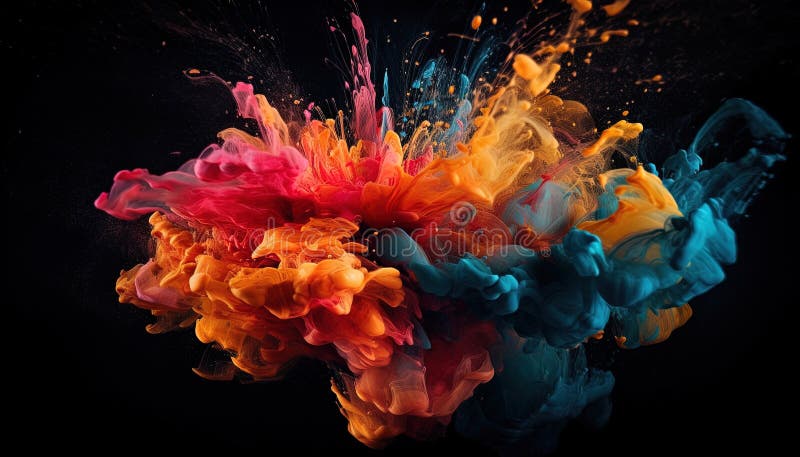Colorful 3D Blast: A playful and dynamic design with pops of colors royalty free illustration