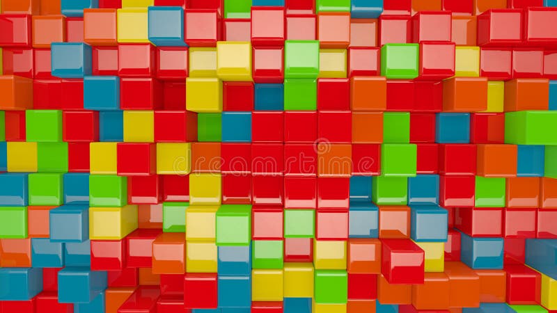 Colorful 3D boxes stock illustration