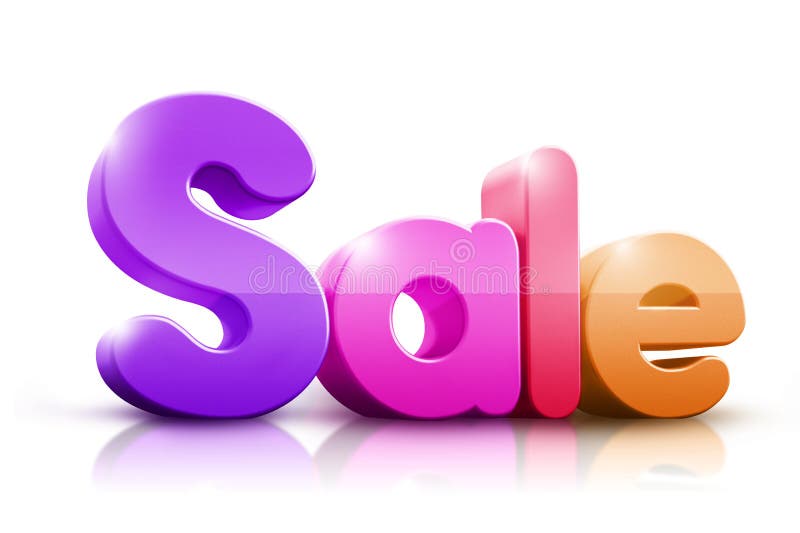 Colorful 3D Rendered Sale Word Stock Illustration - Illustration of