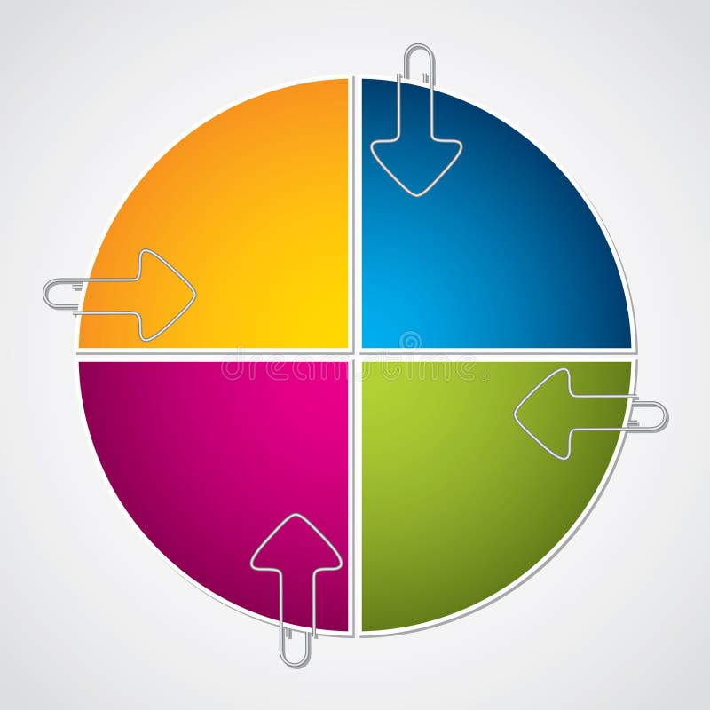 Colorful diagram design with arrow paper clips