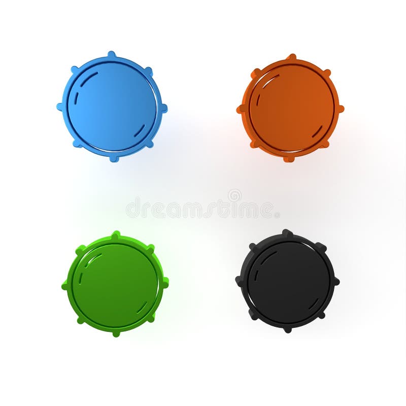 Pictograma Setări de tehnologie pentru nivel de buton pentru cadran colorat, izolată pe fond alb. analog de control al sunetului b stock illustration