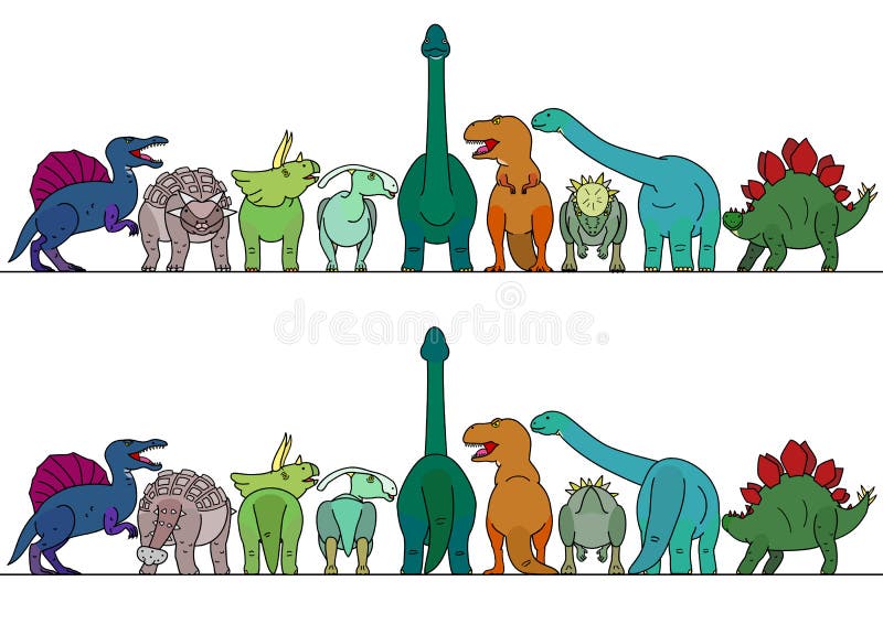 Colorful dinosaur border stock vector. Illustration of smiling 101973853
