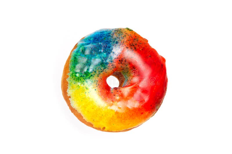 Colorful Donut Isolated on a White Background stock images
