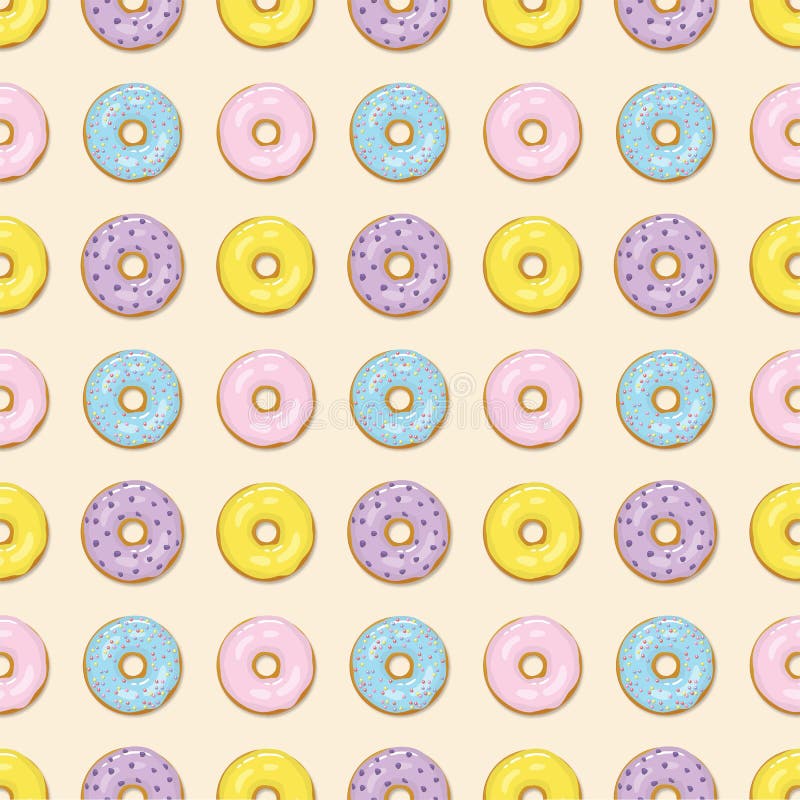 Colorful Donuts Seamless Pattern royalty free illustration