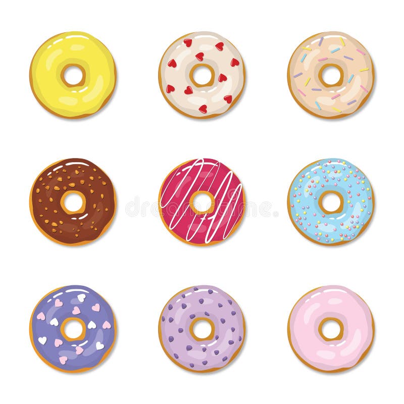 Colorful Donuts vector illustration