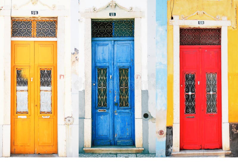 Colorful doors stock photo. Image of architecture, puerta - 51620258