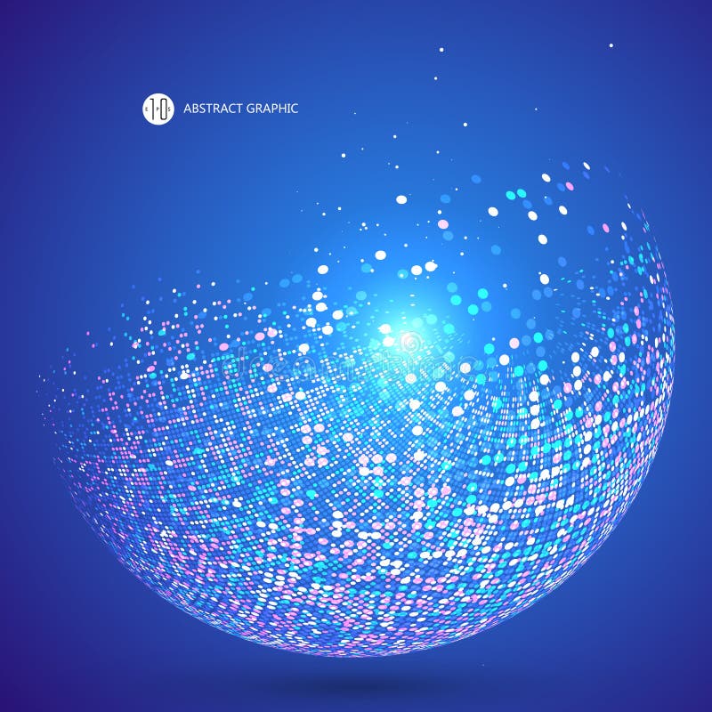 Colorful dots abstract sphere, science and technology vector ill vector illustration