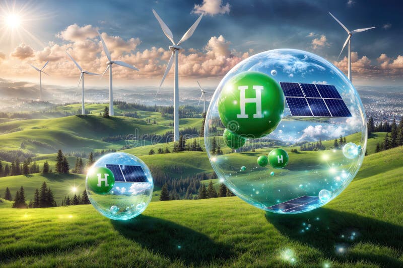 A Colorful Drawing of Hydrogen S Fuel Cell Technology, Generative Ai