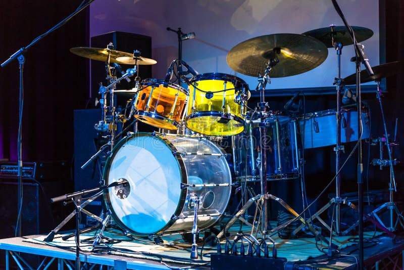 Colorful Drums Ready To Play Stock Photo - Image of music, concert ...