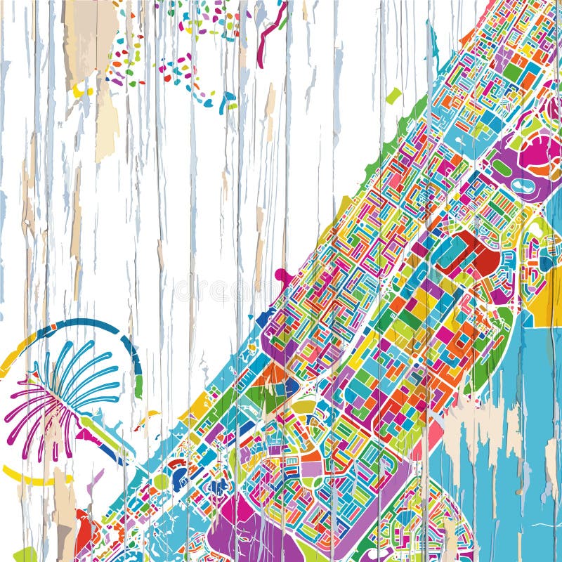 Colorful Dubai map royalty free illustration Colorful Dubai map royalty free illustration