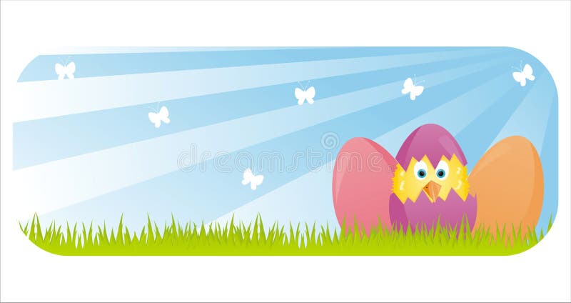 Colorful easter banner